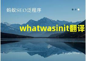 whatwasinit翻译