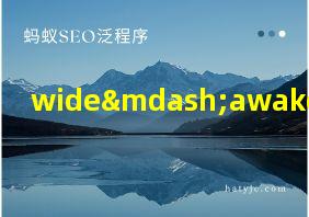 wide—awake怎么读