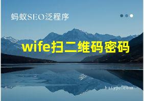 wife扫二维码密码