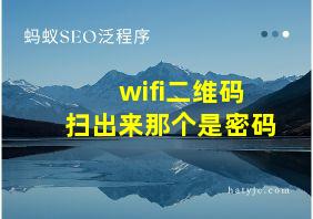 wifi二维码扫出来那个是密码