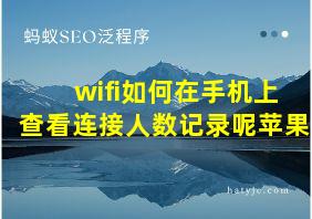 wifi如何在手机上查看连接人数记录呢苹果