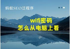 wifi密码怎么从电脑上看