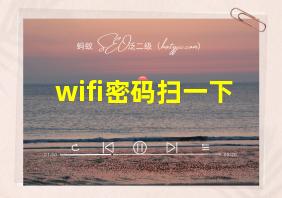 wifi密码扫一下