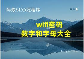 wifi密码数字和字母大全