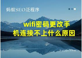 wifi密码更改手机连接不上什么原因