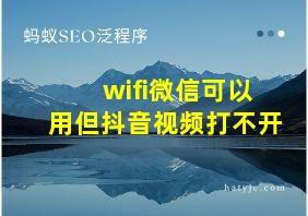 wifi微信可以用但抖音视频打不开