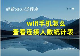 wifi手机怎么查看连接人数统计表