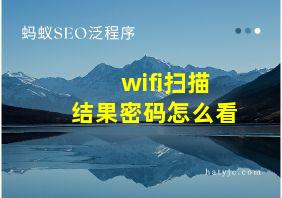 wifi扫描结果密码怎么看