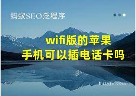 wifi版的苹果手机可以插电话卡吗