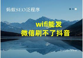 wifi能发微信刷不了抖音