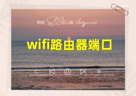 wifi路由器端口