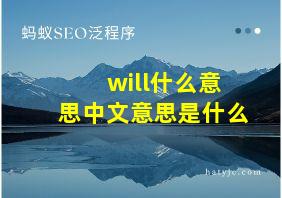 will什么意思中文意思是什么