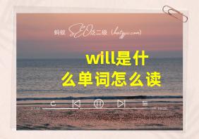 will是什么单词怎么读