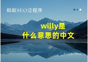 willy是什么意思的中文