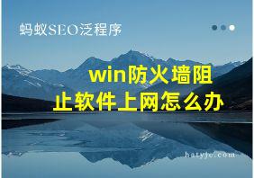 win防火墙阻止软件上网怎么办