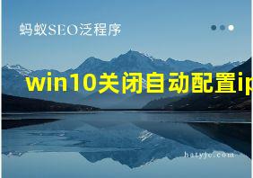 win10关闭自动配置ip