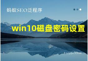 win10磁盘密码设置