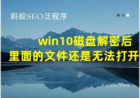 win10磁盘解密后里面的文件还是无法打开