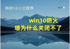 win10防火墙为什么关闭不了