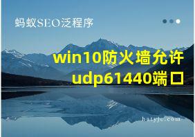 win10防火墙允许udp61440端口