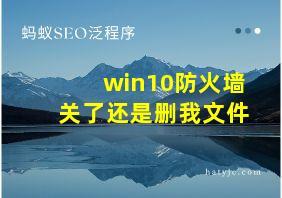 win10防火墙关了还是删我文件