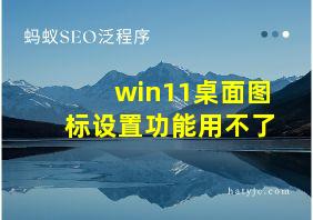 win11桌面图标设置功能用不了