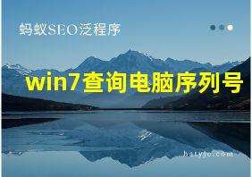 win7查询电脑序列号