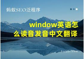 window英语怎么读音发音中文翻译