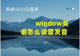 window英语怎么读音发音