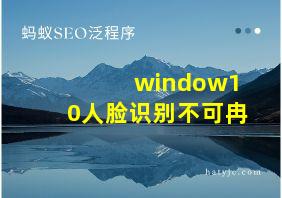 window10人脸识别不可冉