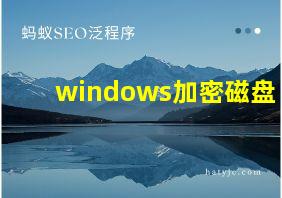 windows加密磁盘