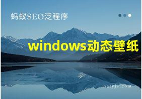 windows动态壁纸