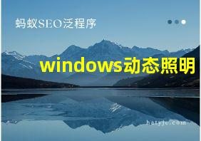 windows动态照明