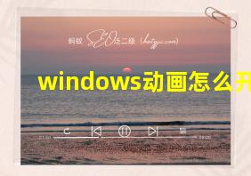 windows动画怎么开