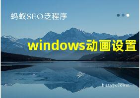 windows动画设置