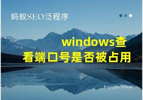 windows查看端口号是否被占用