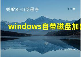 windows自带磁盘加密