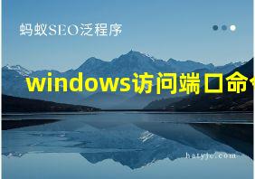 windows访问端口命令