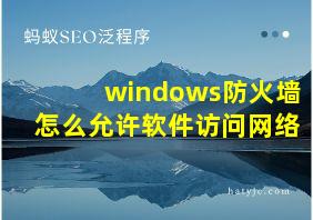 windows防火墙怎么允许软件访问网络