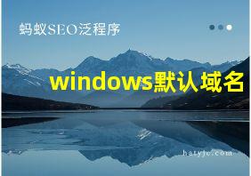 windows默认域名