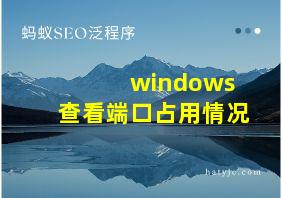 windows 查看端口占用情况