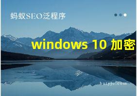 windows 10 加密