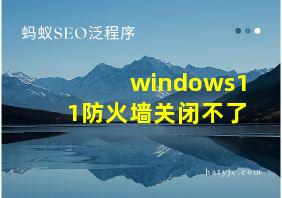 windows11防火墙关闭不了