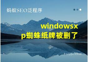 windowsxp蜘蛛纸牌被删了