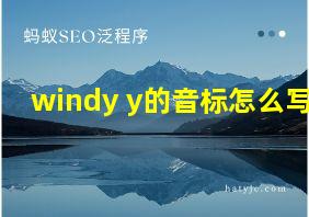 windy y的音标怎么写