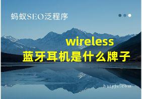 wireless蓝牙耳机是什么牌子