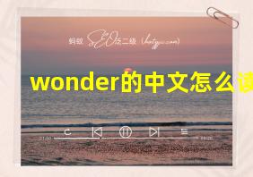 wonder的中文怎么读