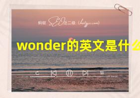 wonder的英文是什么