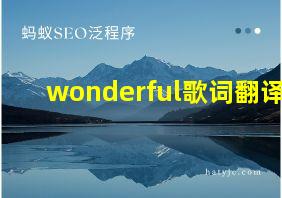 wonderful歌词翻译