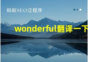 wonderful翻译一下